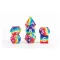 FanRoll Sharp Edge Silicone Dice Set Rainbow (7)