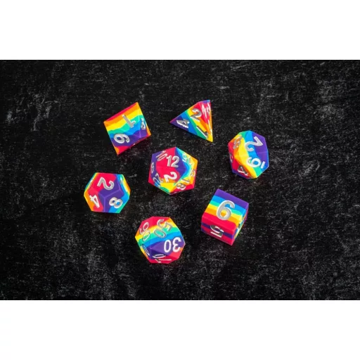 FanRoll Sharp Edge Silicone Dice Set Rainbow (7)