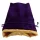 FanRoll Dice Bag Velvet Purple with Golden Satin Large