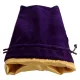 FanRoll Dice Bag Velvet Purple with Golden Satin Large