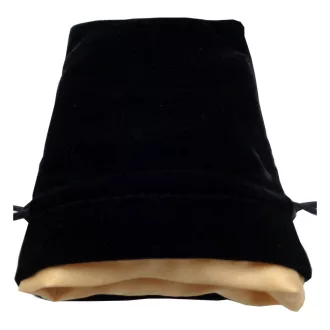 FanRoll Dice Bag Velvet Black with Gold Satin Small