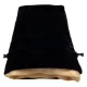 FanRoll Dice Bag Velvet Black with Gold Satin Small