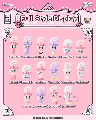 Esther Bunny Blind Box Mini Figures Little Vlog Bunny Face Series 6 cm Display (6)