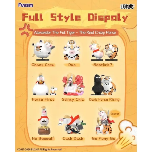 Alexander The Fat TigerBlind Box Mini Figures The Real Crazy Horse Display (8)
