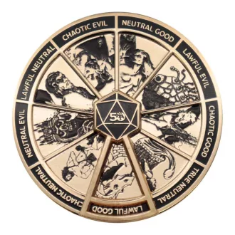   Dungeons & Dragons Pin Badge Alignment Spinner 24k Gold Plated Limited Edition