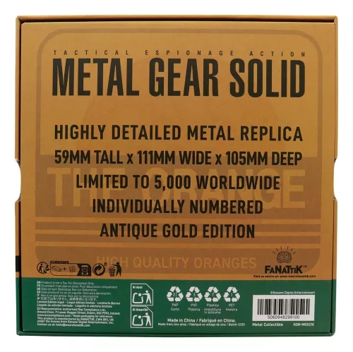 Metal Gear Solid 2 Replica Cardboard Box Antique Gold
