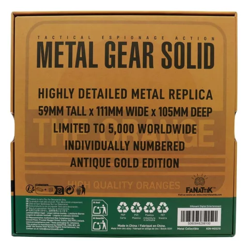 Metal Gear Solid 2 Replica Cardboard Box Antique Gold
