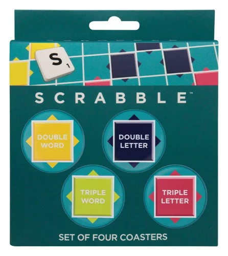 Scrabble Coaster 4-Pack Printed Metal