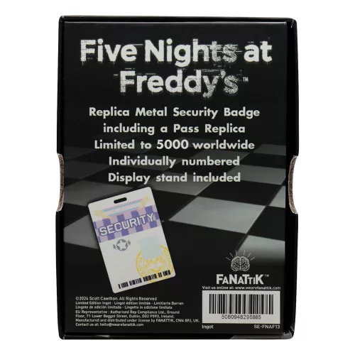 Five Nights at Freddy's Replica Security Badge Antique Brass Edition