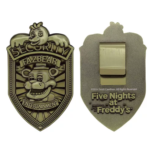 Five Nights at Freddy's Replica Security Badge Antique Brass Edition