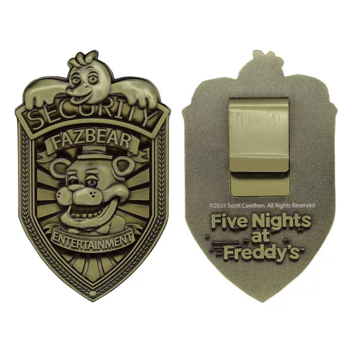 Five Nights at Freddy's Replica Security Badge Antique Brass Edition