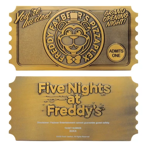 Five Nights at Freddy’s Replica Pizzaplex Opening Night Ticket Limited Edition 16 x 8 cm