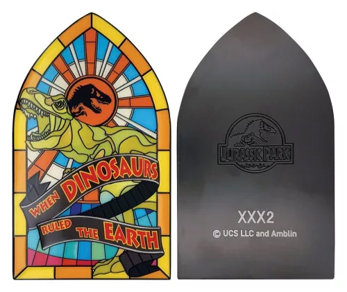 Jurassic Park Ingot Stained Glass Style Metal 11 cm