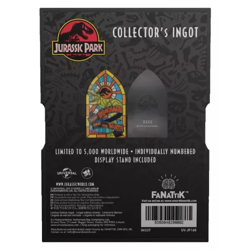 Jurassic Park Ingot Stained Glass Style Metal 11 cm