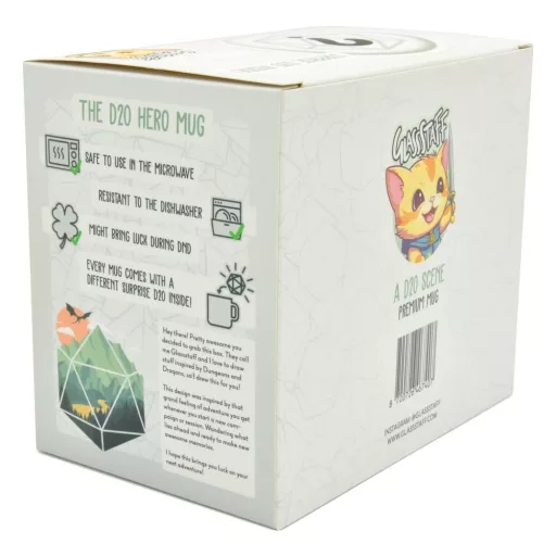 Glassstaff Gift Set Mug & Dice D20 A D20 Scene