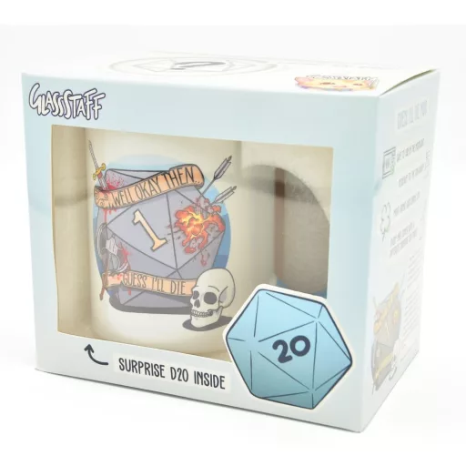 Glassstaff Gift Set Mug & Dice D20 Guess I'll Die