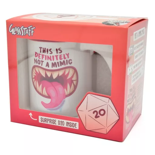 Glassstaff Gift Set Mug & Dice D20 Not a Mimic