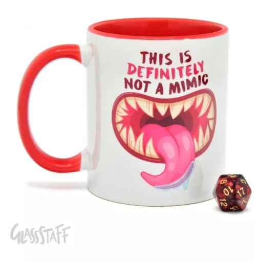 Glassstaff Gift Set Mug & Dice D20 Not a Mimic
