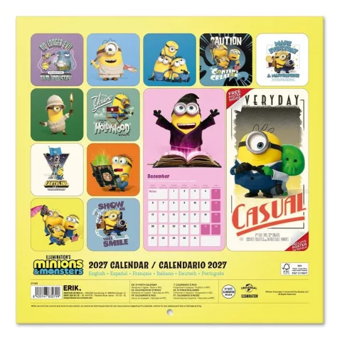 Minions Wall Calendar 2027 30 x 30 cm