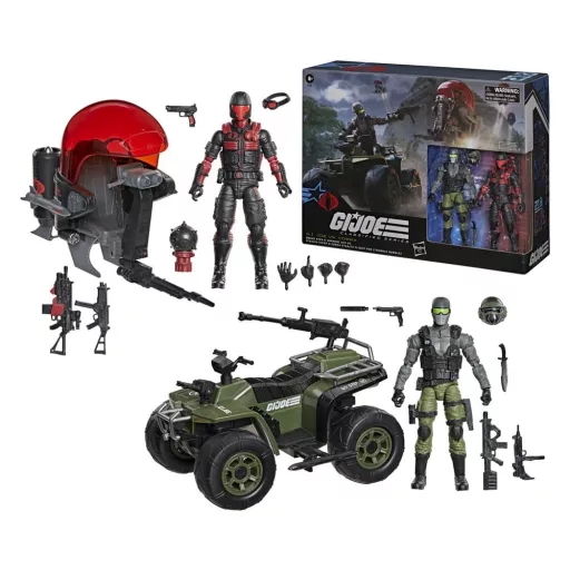 G.I. Joe Classified Series Action Figure & Vehicle Set Snake Eyes & Varmint ATV vs. Stealth Viper & Cobra Stealth Flight Pod (Trubble Bubble) 15 cm