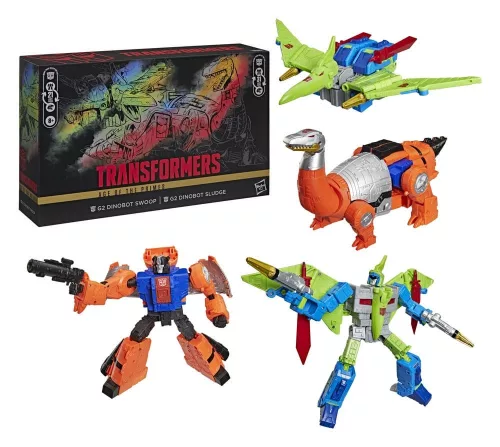Transformers Age of the Primes Leader Class Action Figure 2-Pack G2 G2 Dinobot Swoop & G2 Dinobot Sludge 19 cm