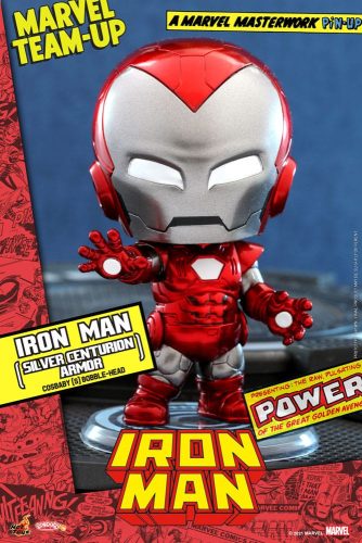 Marvel Comics Cosbaby (S) Mini Figura Iron Man (Silver Centurion Armor) 10 cm