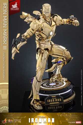 Iron Man Movie Masterpiece Diecast Action Figure 1/6 Iron Man Mark III (Gold Color Version) Hot Toys Exclusive 33 cm