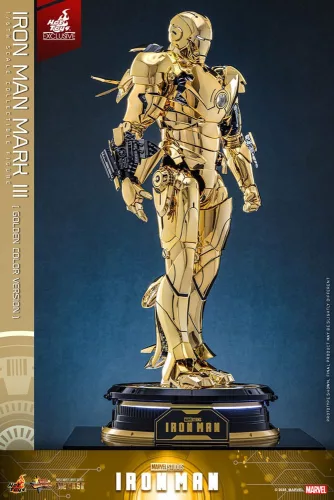 Iron Man Movie Masterpiece Diecast Action Figure 1/6 Iron Man Mark III (Gold Color Version) Hot Toys Exclusive 33 cm