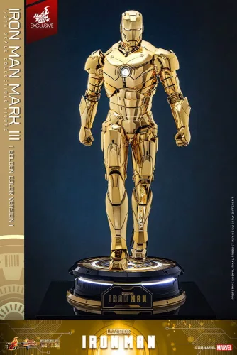 Iron Man Movie Masterpiece Diecast Action Figure 1/6 Iron Man Mark III (Gold Color Version) Hot Toys Exclusive 33 cm