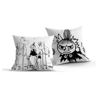 Moomin Pillow black & white 40 x 40 cm