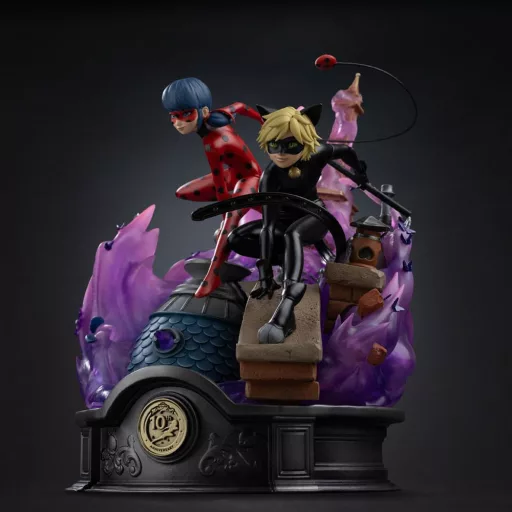 Miraculous Deluxe Art Scale Statue 1/10 Lady Bug and Cat Noir Signed Edition 23 cm