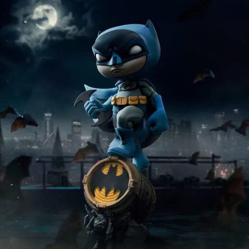 Batman Mini Co. PVC Figura Batman on Bat-Signal (Blue Variant) 15 cm