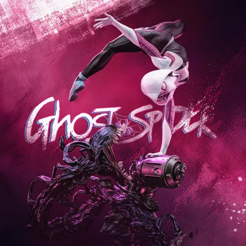 Spider-Man vs Villains Art Scale Statue 1/10 Ghost Spider Diorama  34 cm