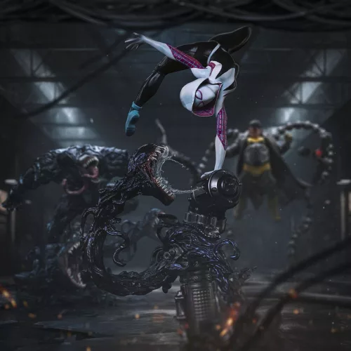 Spider-Man vs Villains Art Scale Statue 1/10 Ghost Spider Diorama  34 cm