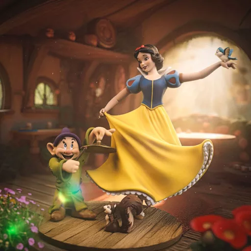 Snow White and the Seven Dwarves Art Scale Szobor 1/10 Snow White and Dopey 21 cm