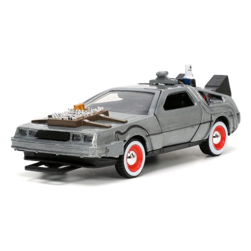 Back to the Future III Hollywood Rides Diecast Modell Autó 1/32 DeLorean Time Machine Free Rolling