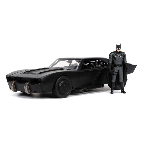 Batman 2022 Hollywood Rides Diecast Modell Autó 1/24 2022 Batmobile Figurával