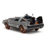 Back to the Future III Hollywood Rides Diecast Modell Autó 1/32 DeLorean Time Machine Railroad Wheels