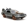 Back to the Future III Hollywood Rides Diecast Modell Autó 1/32 DeLorean Time Machine Railroad Wheels