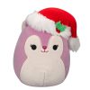 Squishmallows Plush Figure Allina the Plum Squirrel with Santa Hat 12 cm