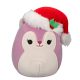 Squishmallows Plush Figure Allina the Plum Squirrel with Santa Hat 12 cm