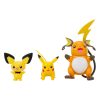 Pokémon Select Figuras 3-Pack Evolution Pichu, Pikachu, Raichu