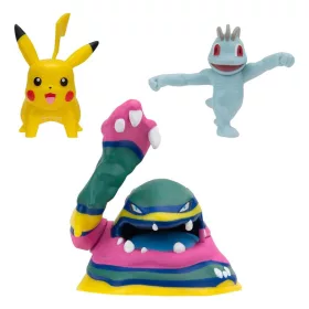   Pokémon Battle Figura Készlet 3-Pack Machop, Pikachu #1, Alolan Muk 5 cm