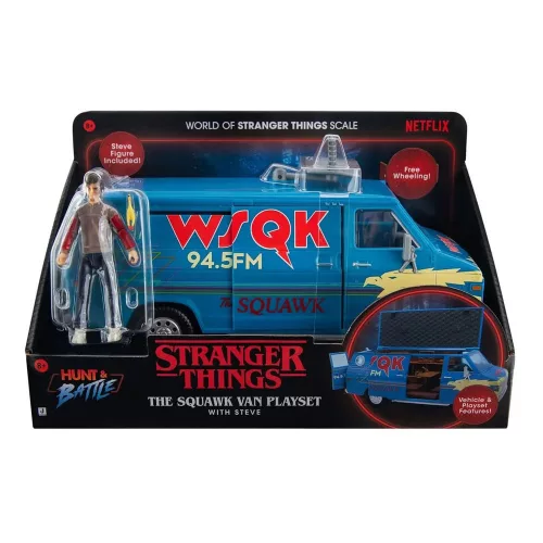 Stranger Things World Of Figure & Vehicle Vehicle with Actionfigure The Squawk van Playset with Steve