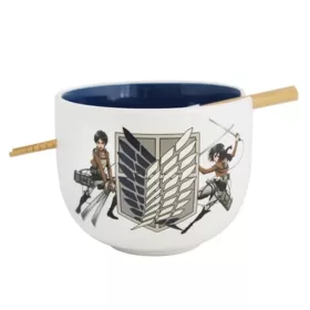   Attack on Titan Ramen Bowl with Chopsticks Survey Corps 414 ml