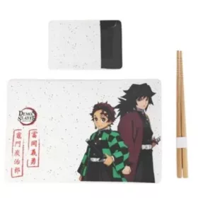   Demon Slayer Ceramic Sushi Set with Chopsticks Tanjiro & Giyu
