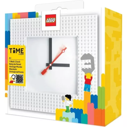 Lego Wall Clock Time by IQHK White