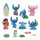 Lilo & Stitch Mini Figurák 8-Pack Stitch Deluxe Figura Készlet 7 cm