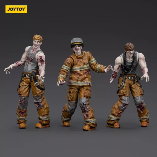 Zombie Dark Source Action Figures 3-Pack Firefighters 8 cm