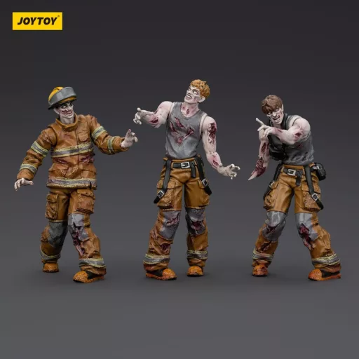 Zombie Dark Source Action Figures 3-Pack Firefighters 8 cm